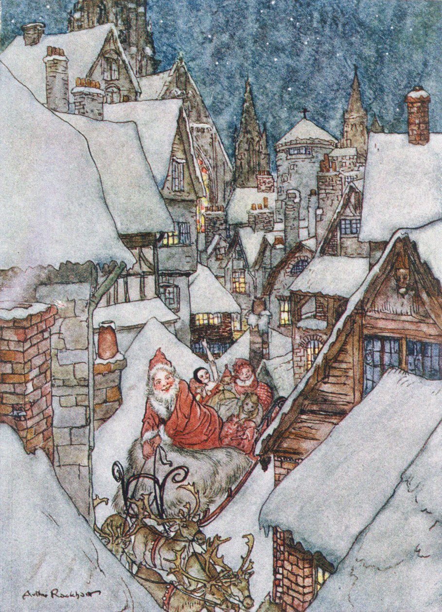 رسوم عيد الميلاد ، من "الليلة السابقة لعيد الميلاد" بقلم كليمنت سي مور ، 1931 بواسطة آرثر راكهام