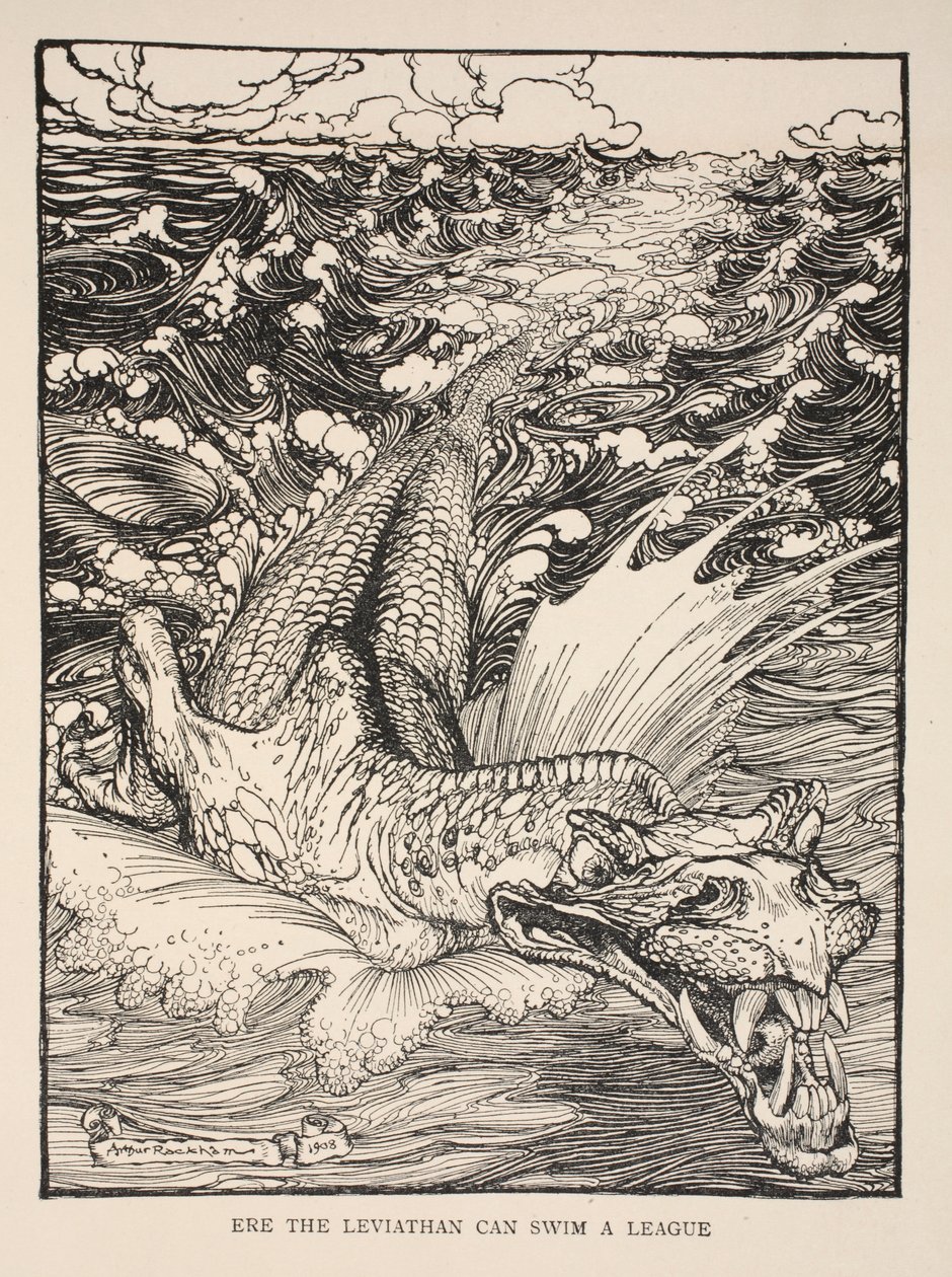 يمكن لـ Ere the Leviathan السباحة في الدوري ، التوضيح من "Midsummer Nights Dream" بقلم ويليام شكسبير ، 1908 بواسطة آرثر راكهام