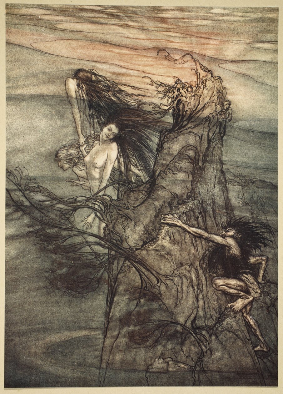 هز! وهمي! The Nibelung يصنع لعبتك! ، توضيح من "The Rhinegold and the Valkyrie" ، 1910 بواسطة آرثر راكهام