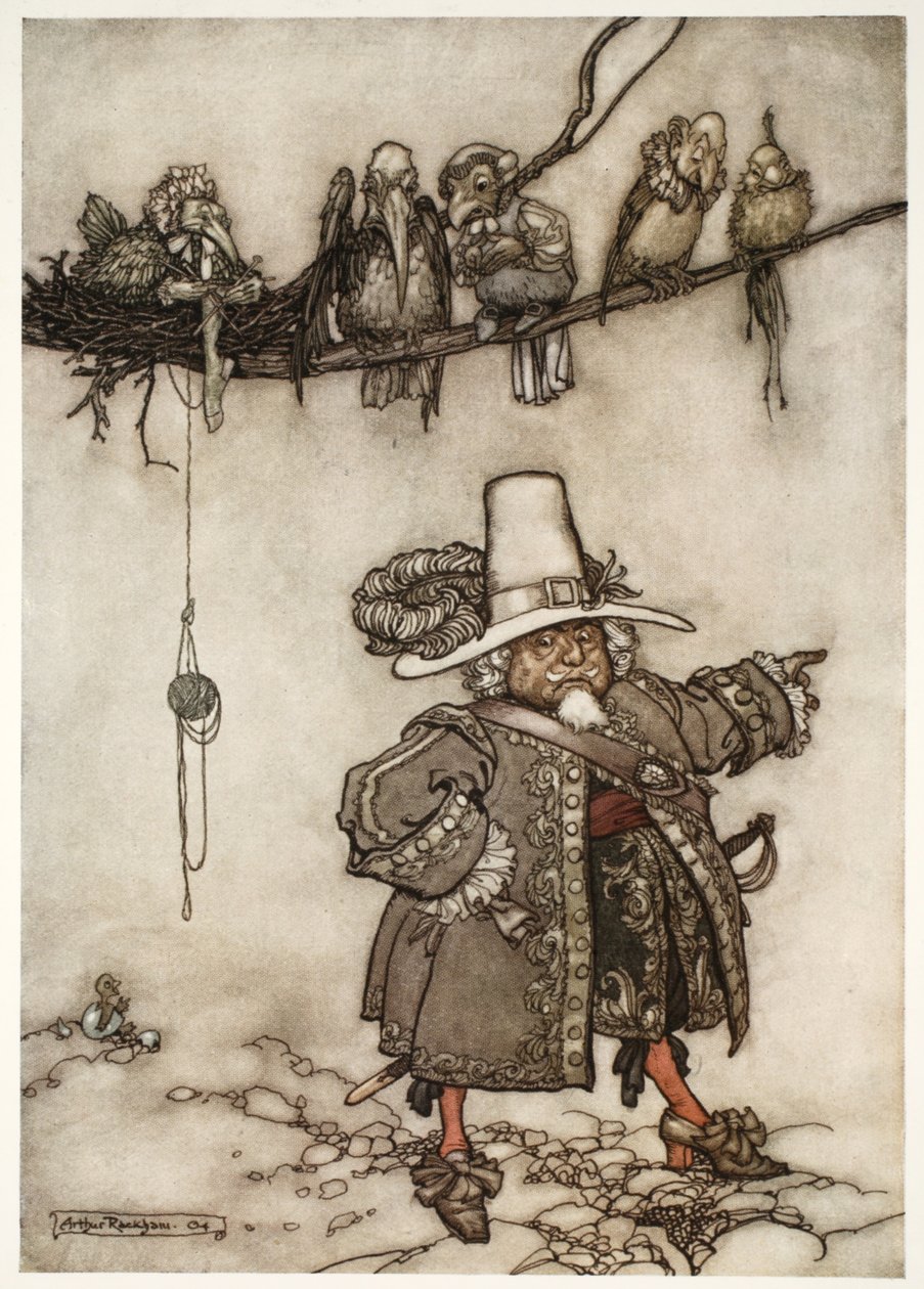 كان هناك شخص بدا أنه قائدهم. ، من Rip Van Winkle by Washington Irving ، حانة. 1910 بواسطة آرثر راكهام