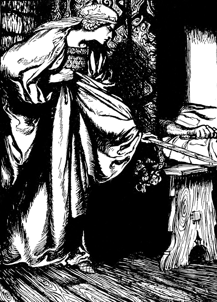 Morgan le Fay يسرق سيف آرثر بواسطة آرثر (بعد) راكهام