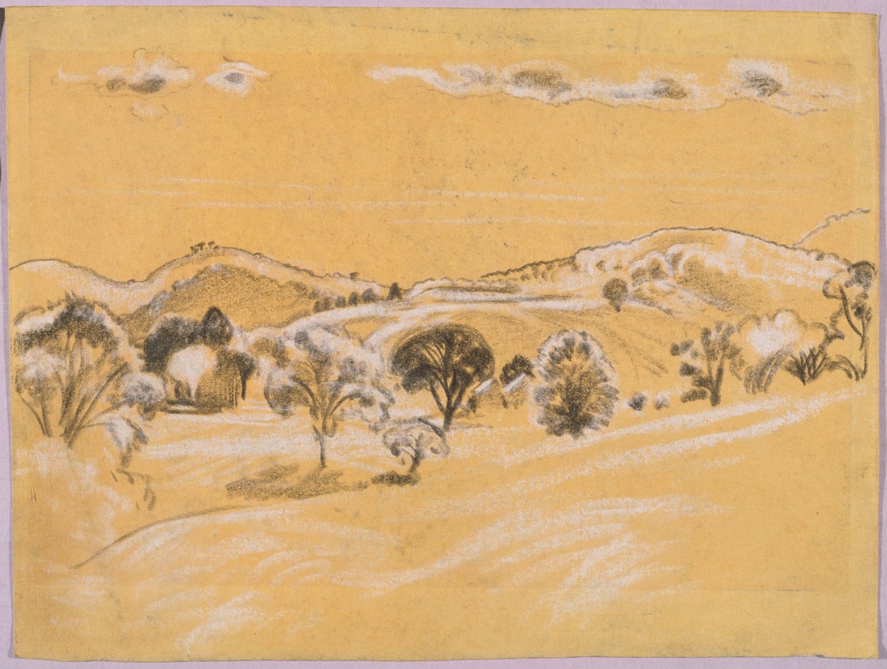 منظر طبيعي من الطباشير الأبيض والأسود من كتاب AB Davies ، الطبعة -38 ، 50 بواسطة آرثر بوين ديفيز