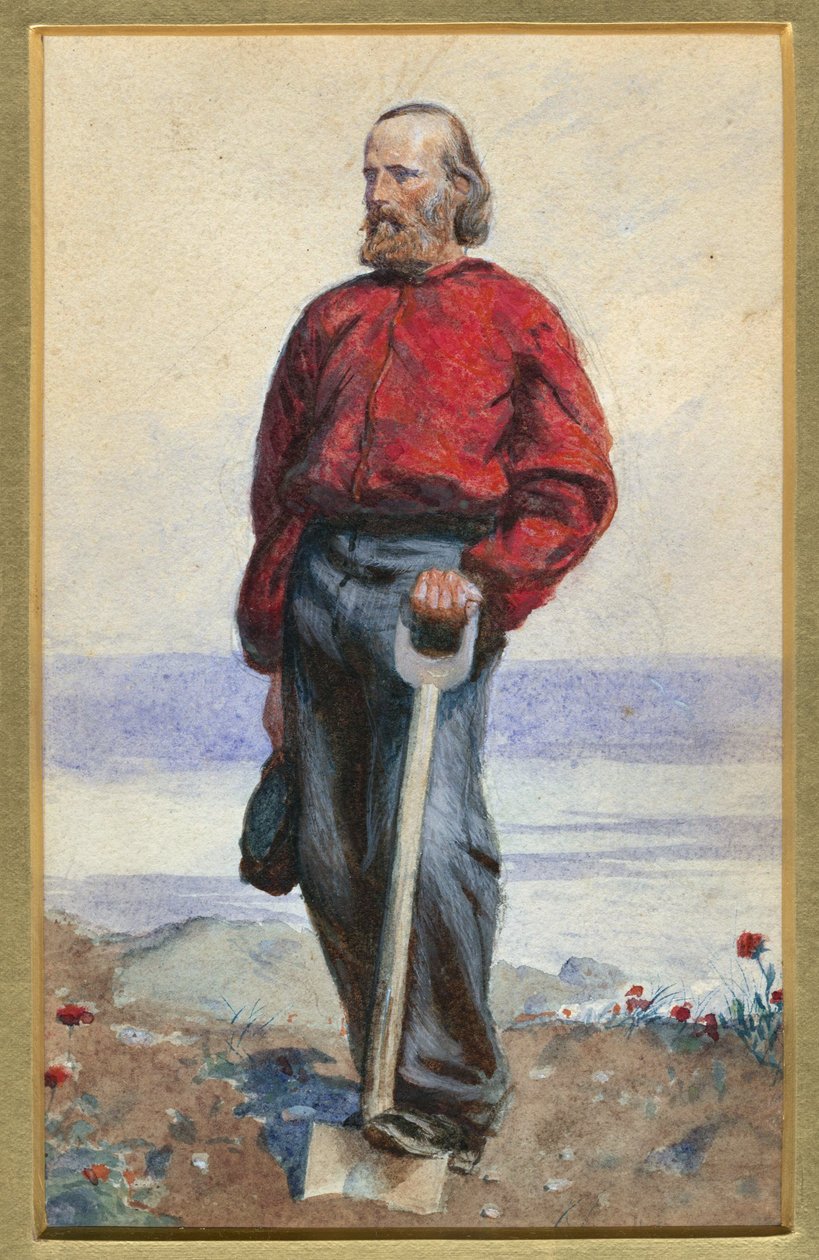 جوزيبي غاريبالدي في جزيرة كابري - أووفر دي آرثر بويد هوتون (1836-1875) - 1860 - ألوان مائية على الورق - 25.5 × 18 - مجموعة خاصة بواسطة آرثر بويد هوتون