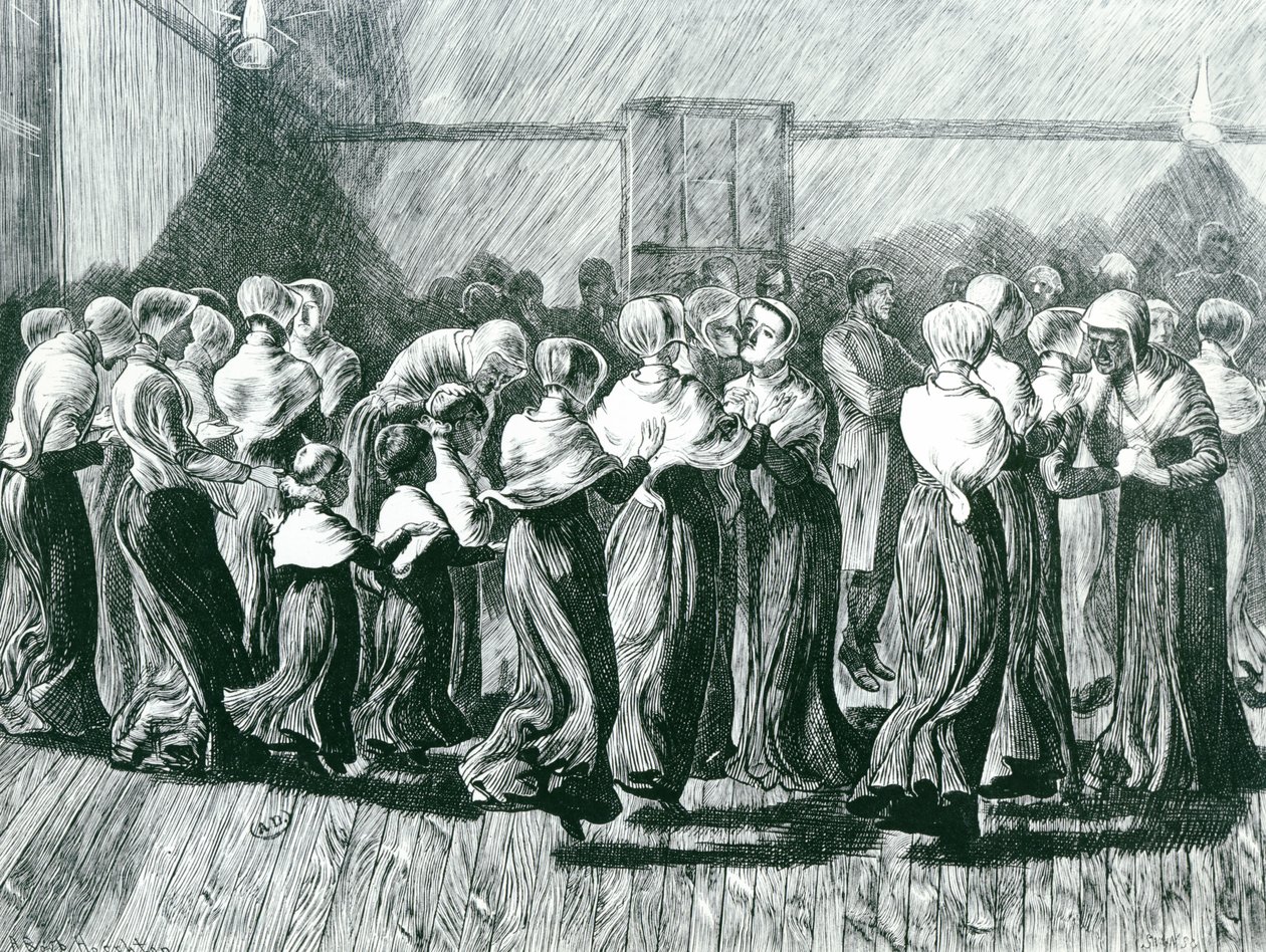 الهزازات في اجتماع: الرقص الديني ، رسم توضيحي من ، الجرافيك ، نُشر في 14 مايو 1870 بواسطة آرثر بويد هوتون