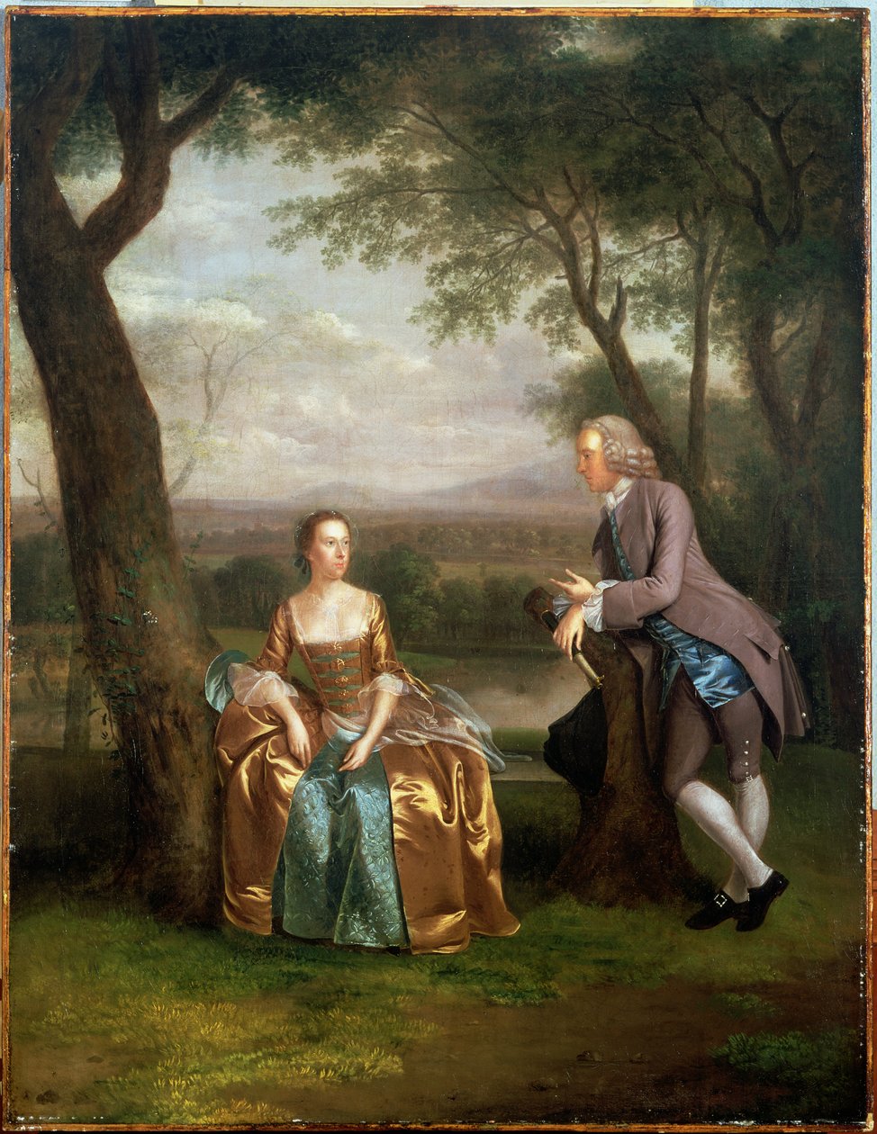 صورة لزوجين ، ربما دانيال وماري سوين من قاعة ليفرينجتون ، جزيرة إلي ، كامبردجشاير ، c.1753 بواسطة آرثر ديفيس