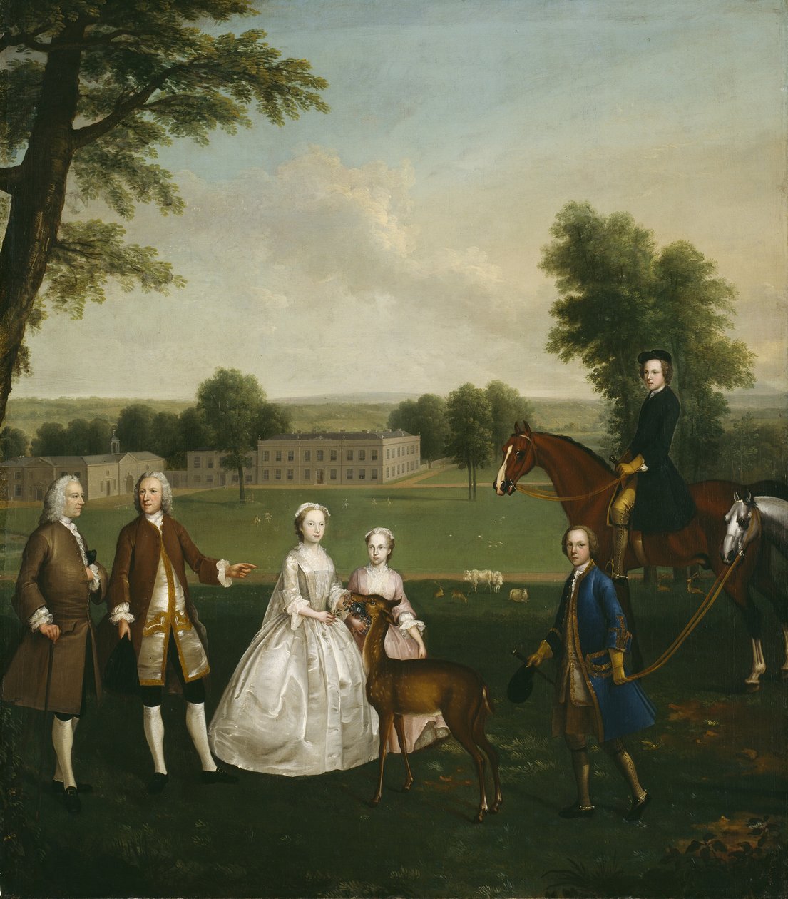 توماس ليستر والأسرة في حديقة Gisburne Park ، 1740-41 بواسطة آرثر ديفيس