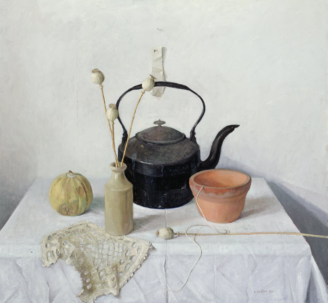 غلاية ، Poppyheads و Gourd ، Still Life ، 1990 بواسطة آرثر ايستون