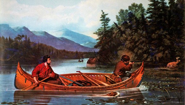 مشاهد الصيد الأمريكية: فرصة جيدة ، تم نشره بواسطة Currier & Ives بواسطة آرثر فيتزويليام (بعد) تايت