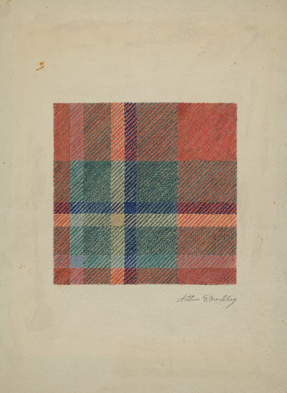 بطانية صوفية منقوشة ، c. 1938. بواسطة آرثر جي ميركلي