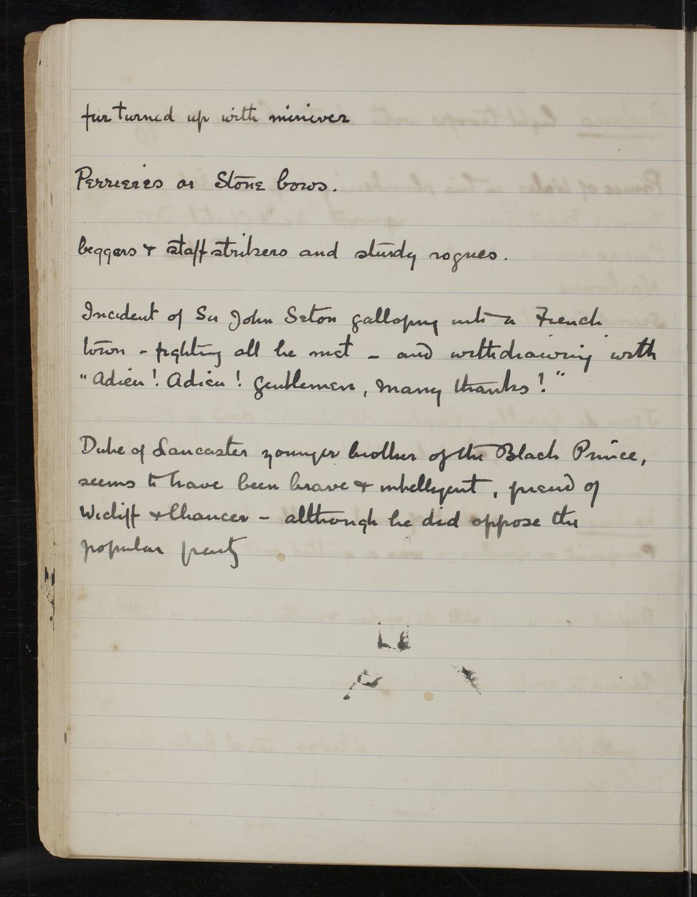 صفحة من دفتر ملاحظات لشركة White Company ، The Newberry Library Vault Folio Case MS 5116 no. 2 بواسطة آرثر إغناتيوس كونان دويل