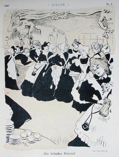 "دزينة جميلة" ، رسم توضيحي من "Jugend" ، ميونيخ بواسطة آرثر لاجوس حلمي