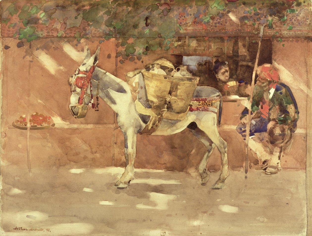 A Byway in Granada، 1891 (مرحاض على ورق) بواسطة آرثر ميلفيل
