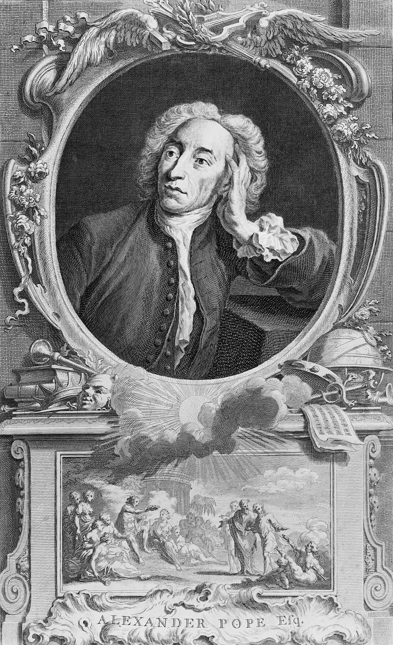 صورة ألكسندر البابا (1688-1744) ، نقشها جاكوبس هوبراكن (1698-1780) ، 1747 (النقش) (صور من وزن الجسم) بواسطة آرثر بوند