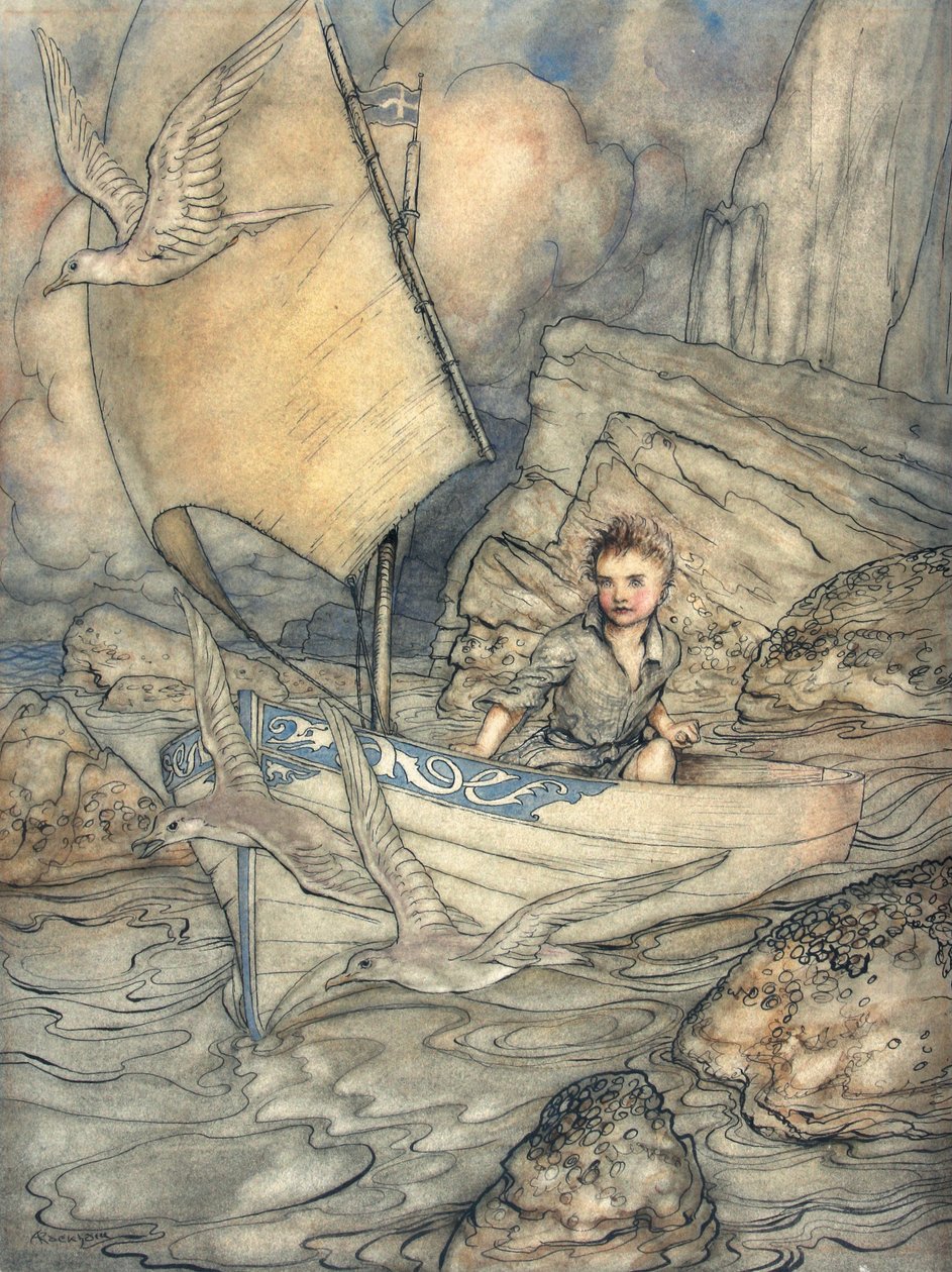 مستقبل الطفل ، توضيح من The Springtide of Life: Poems of Childhood بقلم ألغيرنون تشارلز سوينبرن ، 1918 (قلم وحبر ومرحاض على ورق) بواسطة آرثر راكهام