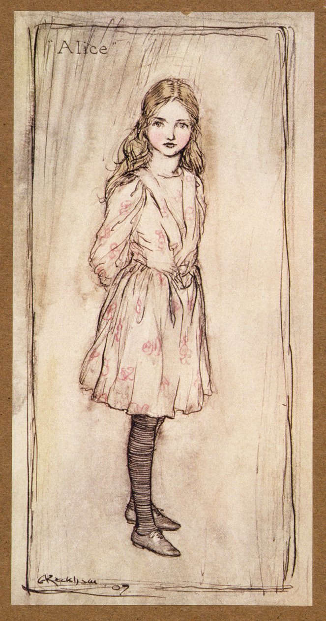 أليس ، صورة من Alices Adventures in Wonderland ، بقلم لويس كارول ، حانة 1907 بواسطة آرثر راكهام