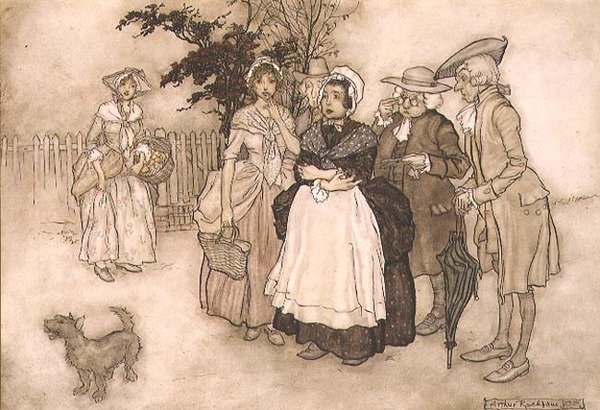 كل شيء مذهول ، مشهد من "ريب فان وينكل" بواشنطن إيرفينغ (1783-1859) 1905 (قلم وحبر ، ألوان مائية) بواسطة آرثر راكهام