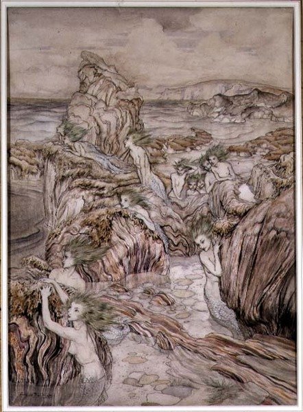 علي ، رسم توضيحي من "التفاحات الذهبية الثلاثة" كتاب رائع بقلم ناثانيال هوثورن ، حانة. بواسطة Hodder and Stoughton (قلم وحبر ، ألوان مائية على ورق) بواسطة آرثر راكهام