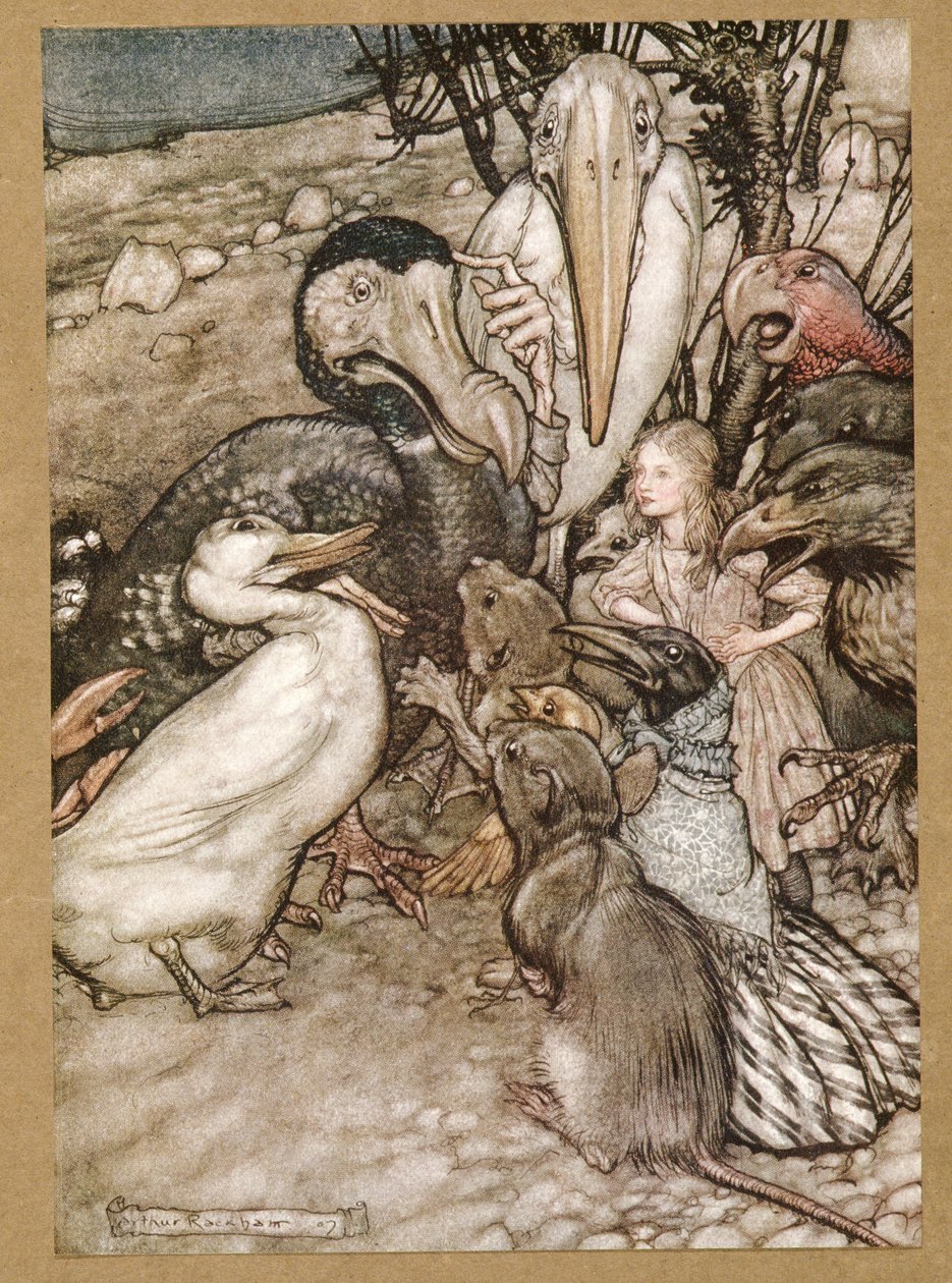 لكن من فاز؟ من Alices Adventures in Wonderland ، بقلم لويس كارول ، حانة 1907 بواسطة آرثر راكهام