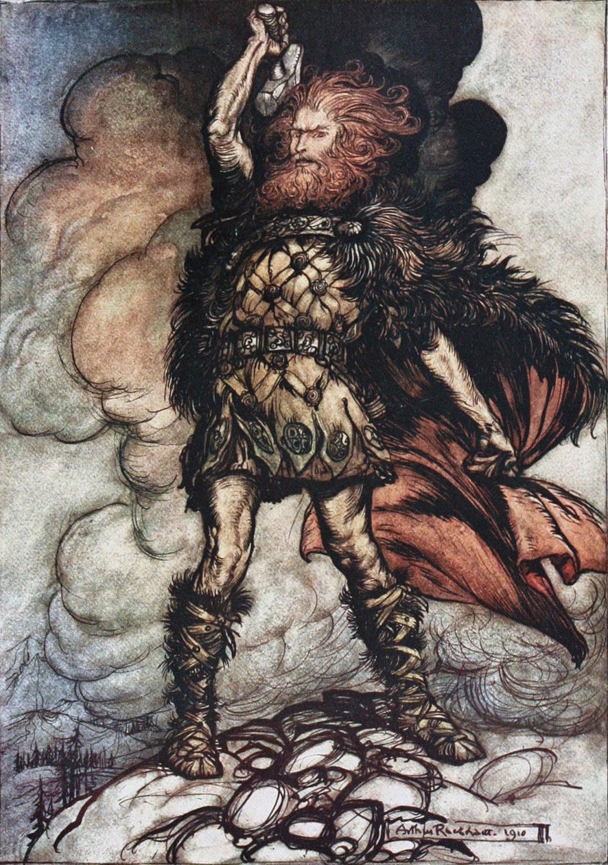 دونر ، سيدك ، يستدعي مضيفيه! رسم توضيحي لـ The Rhinegold and The Valkyrie بقلم ريتشارد دبليو بواسطة آرثر راكهام