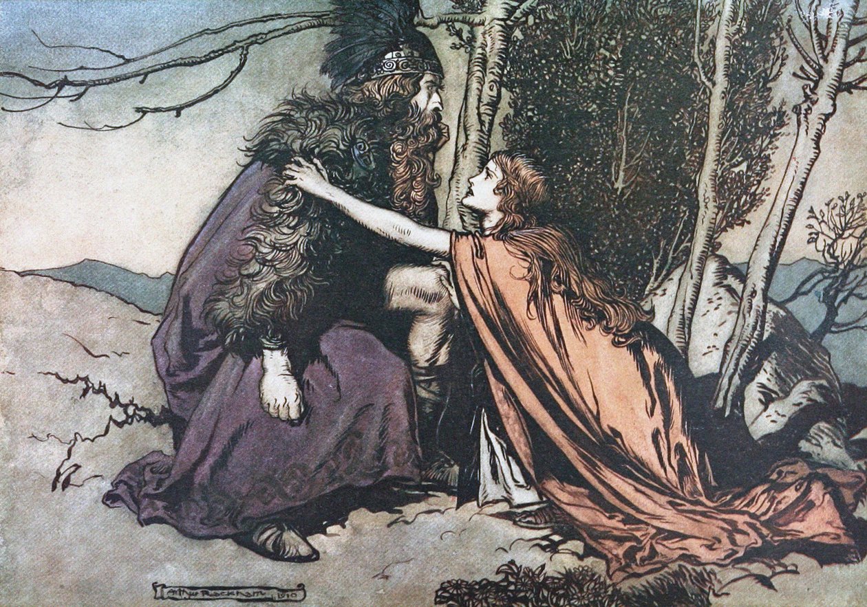 الآب! الآب! أخبرني ما الذي يصيبك الرسم التوضيحي لـ The Rhinegold and The Valkyrie بواسطة Richard بواسطة آرثر راكهام