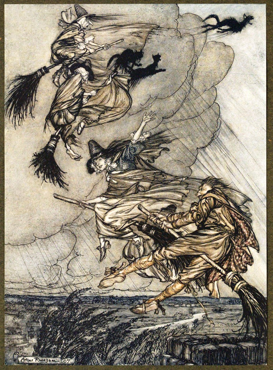 مهلا! حتى المدخنة ، معشوقة! مرحبًا ، بعدك !، من The Ingoldsby Legends ، حانة. 1907 بواسطة آرثر راكهام