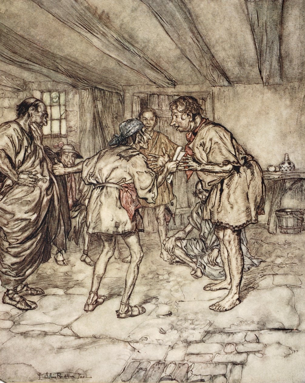 دعني ألعب الأسد أيضًا ، رسم توضيحي من فيلم "Midsummer Nights Dream" بقلم ويليام شكسبير ، 1908 بواسطة آرثر راكهام