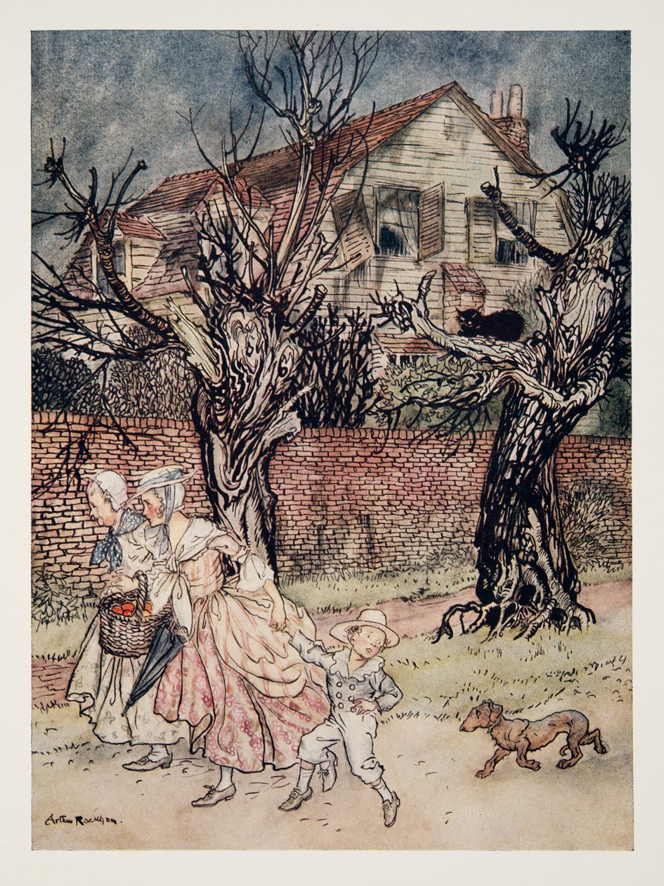حكايات رائعة من Haunted Fields و Haunted Brooks و Haunted Houses ، من The Legend of Sleepy Hollow تأليف Washngton Irving (1783 - 1859) ، حانة. 1928 بواسطة آرثر راكهام