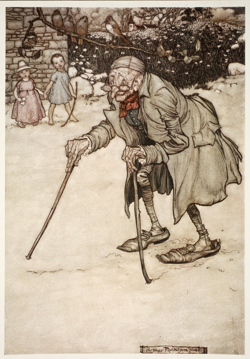 رجل يبلغ من العمر بعصيان ، من Rip Van Winkle by Washington Irving ، حانة. 1910 بواسطة آرثر راكهام