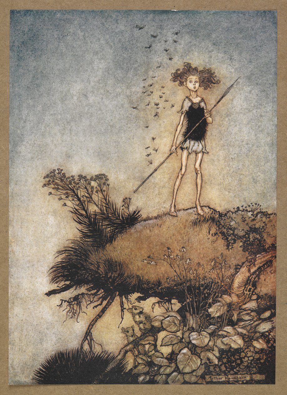 واحد منعزل يقف حارسا. أوبيرون. مشهد من فيلم A Midsummer Night