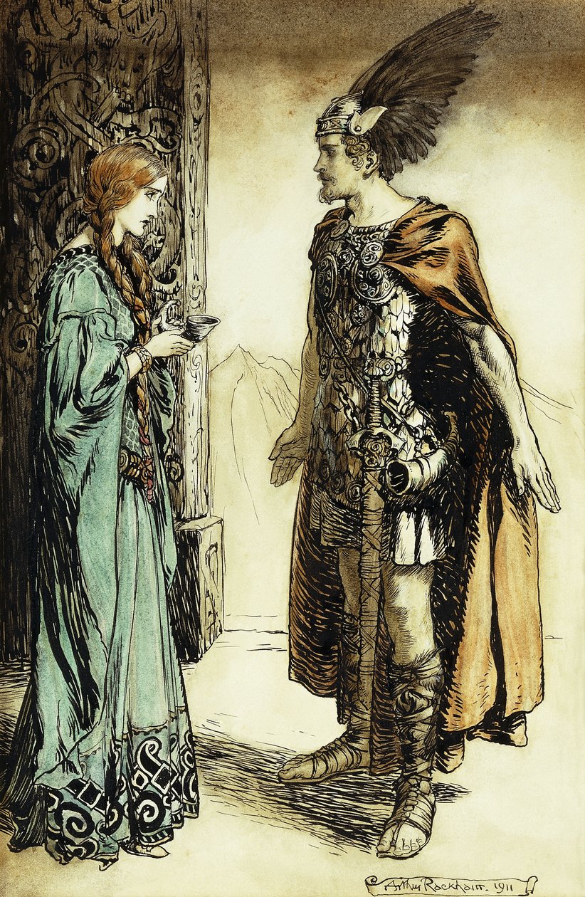 يلتقي Siegfried مع Gutrune: The Twilight of the Gods ، 1911 بواسطة آرثر راكهام