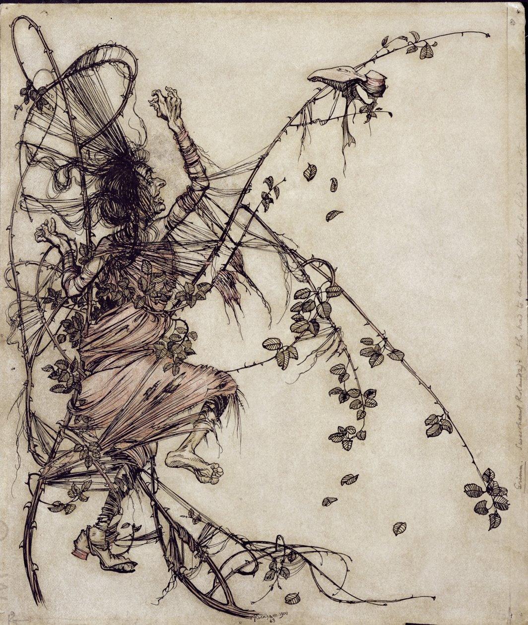 حبيب قلبى رولاند ، رسم توضيحي من The Brothers Grimm ، ترجمة السيدة إدغار لويس ، تم نشره عام 1900 (قلم وحبر ومرحاض على ورق) بواسطة آرثر راكهام