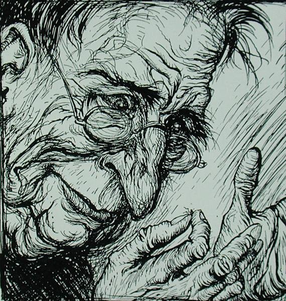 The Flea and the Man ، رسم توضيحي من "أساطير إيسوب" ، نشره Heinemann بواسطة آرثر راكهام