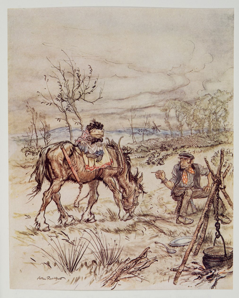 لاحظ الغجر بطريقة غير مبالية هل تريد بيع أن هناك حصانًا خاصًا بك ؟، من Wind in the Willows بواسطة Kenneth Grahame (1859 - 1932) ، حانة. 1940 بواسطة آرثر راكهام