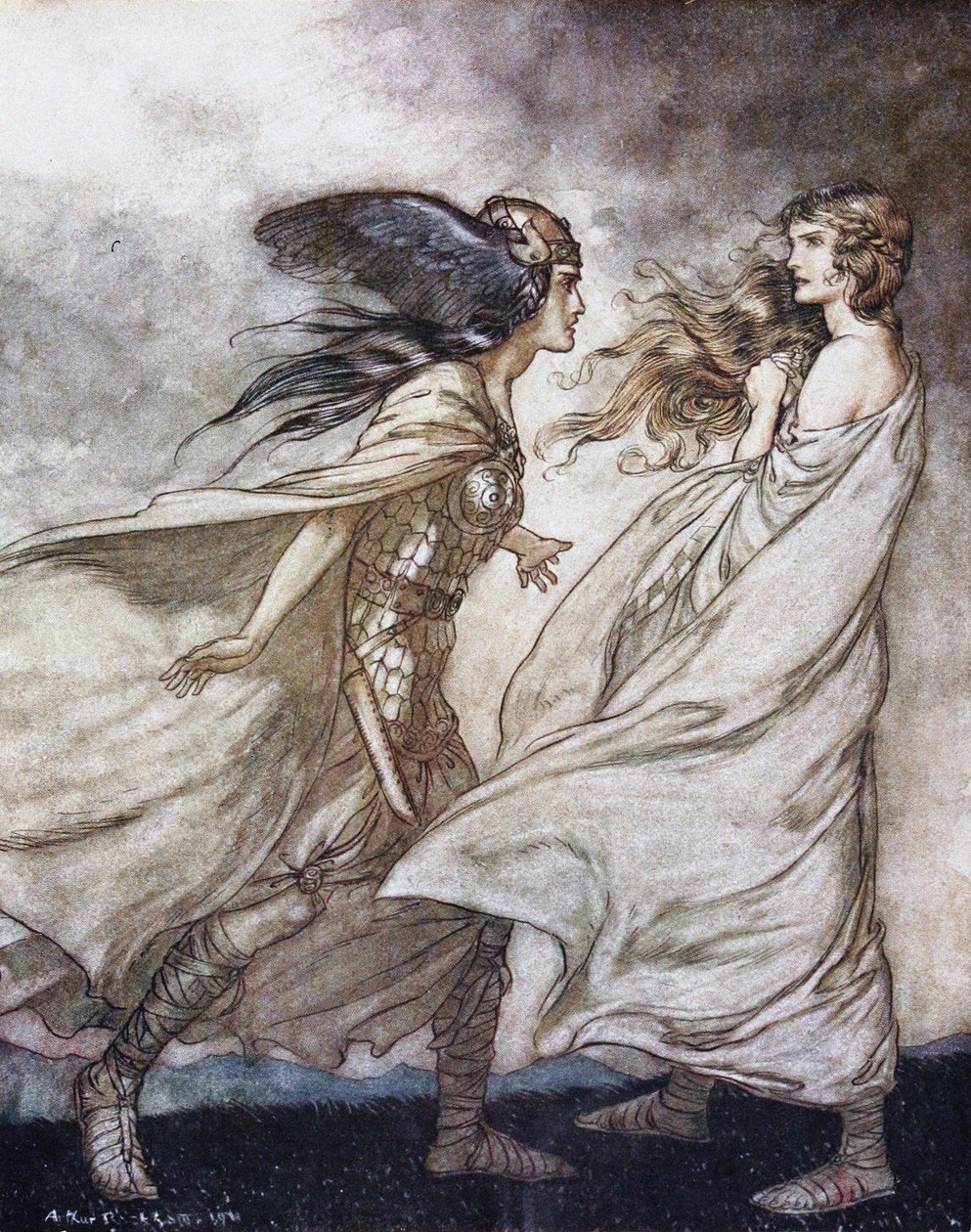 الخاتم على يدك. رسم توضيحي لـ Siegfried وشفق الآلهة بقلم ريتشارد فاجنر ، بواسطة آرثر راكهام