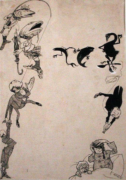 Tit for Tat ، رسم توضيحي من مجلة Cassell's Magazine ، نُشر عام 1902 (قلم وحبر على ورق) (انظر 202130) بواسطة آرثر راكهام