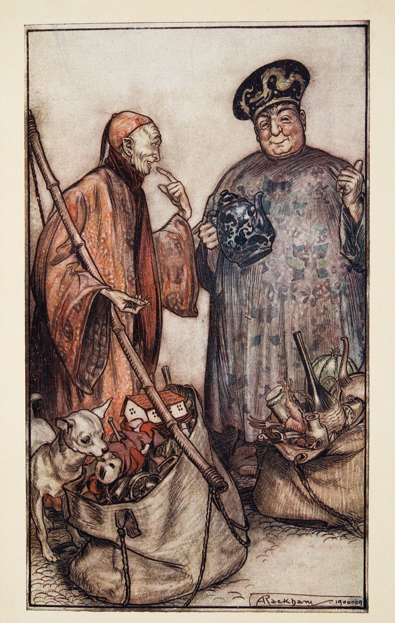 اثنان من تلك الحكماء؟. مثل Pedlars بيننا ، من رحلات جاليفر من جوناثان سويفت (1667 - 1745) ، حانة. 1909 بواسطة آرثر راكهام