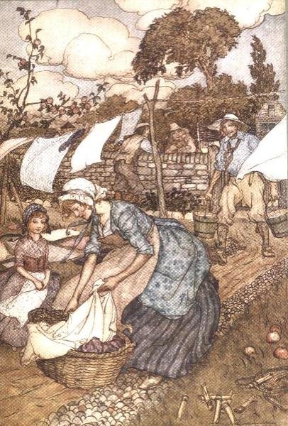 "يوم الغسيل" من "ريب فان وينكل" بقلم واشنطن إيرفينغ (1783-1859) بواسطة آرثر راكهام