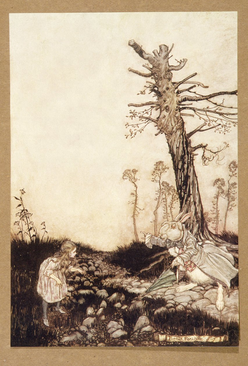 لماذا ماري آن ، ماذا تفعلين هنا ؟، من Alices Adventures in Wonderland ، بقلم لويس كارول ، pub.1907 بواسطة آرثر راكهام