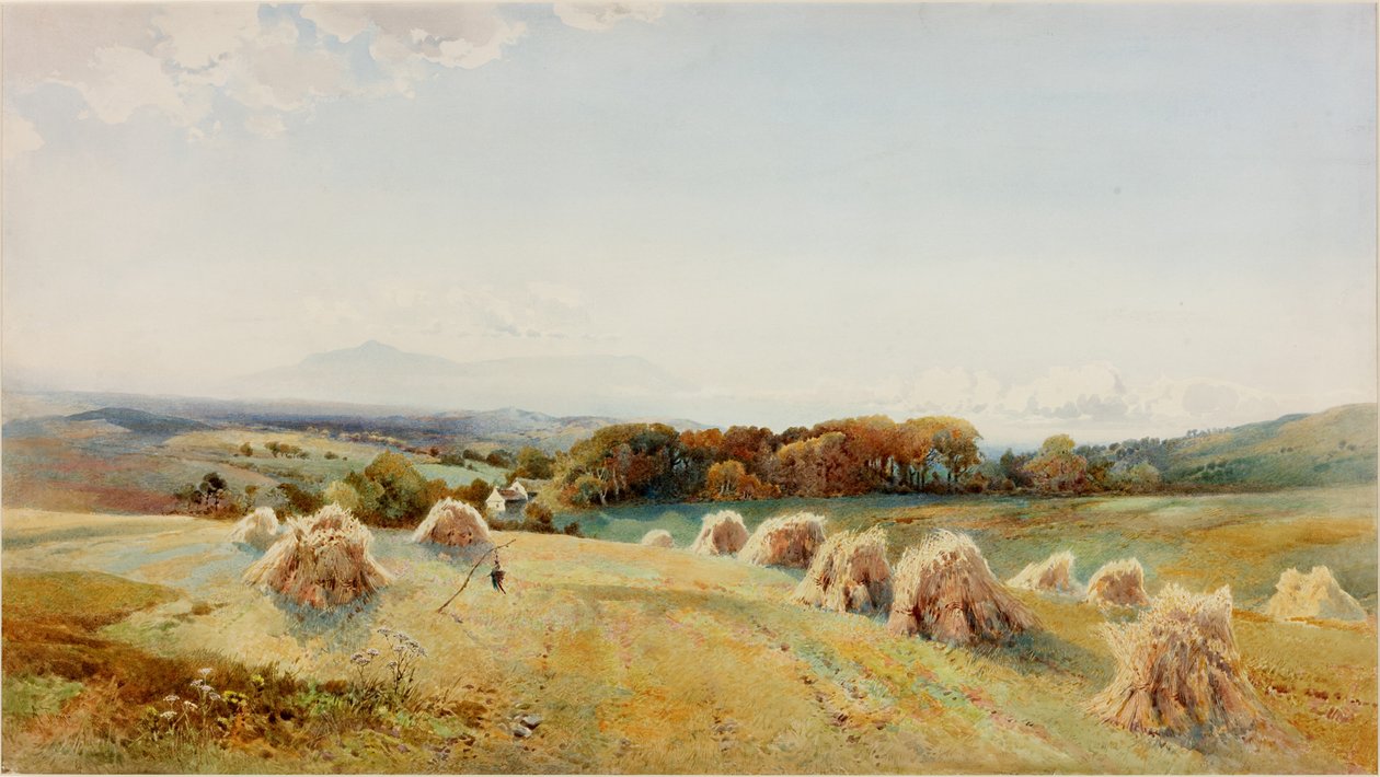 A Harvestfield ، Windermere (لون الجسم ، قلم رصاص ومرحاض على ورق) بواسطة آرثر تاكر