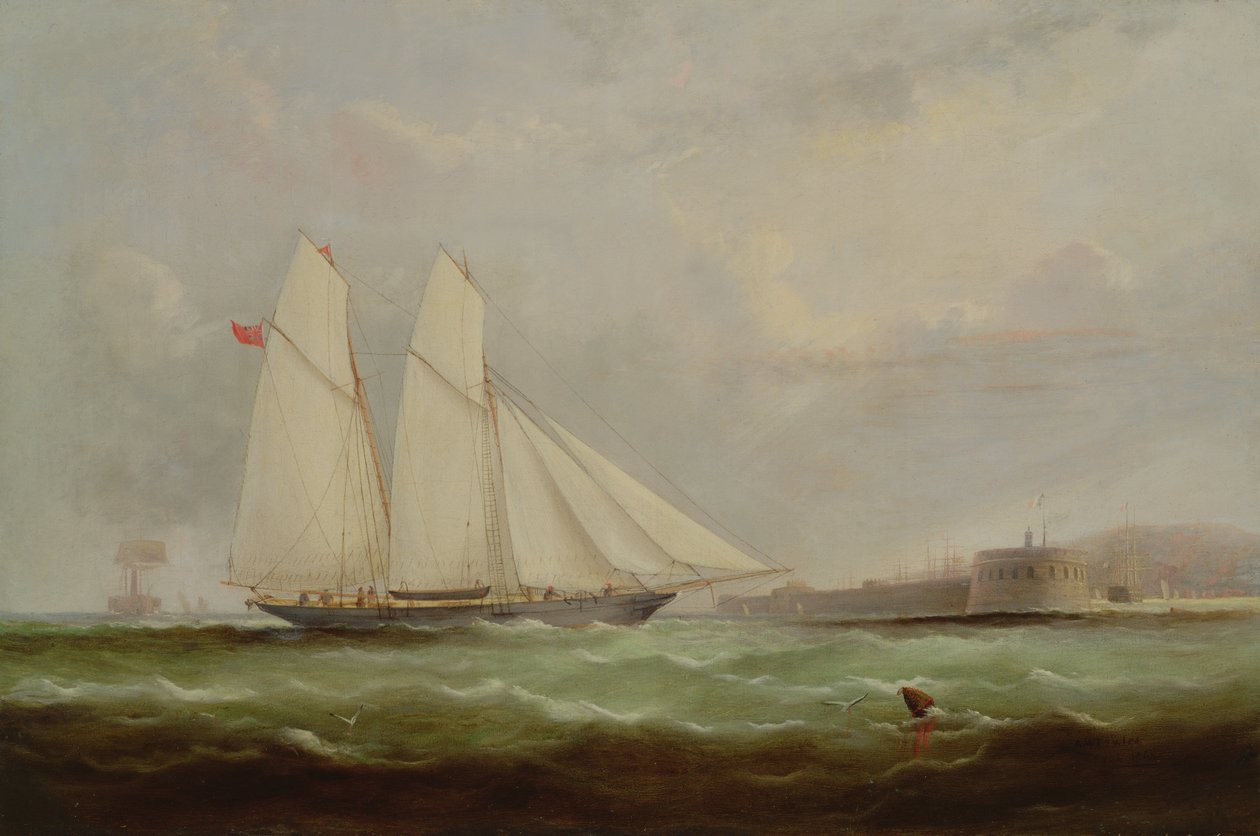يخت يخت Schooner Esmeralda من Cherbourg ، 1861 بواسطة آرثر ويلينجتون فاولز