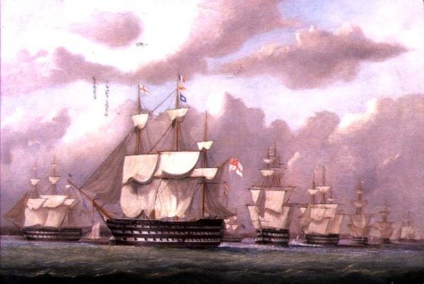 نائب الأدميرال الأبيض يصل إلى Spithead بواسطة آرثر ويلينجتون فاولز