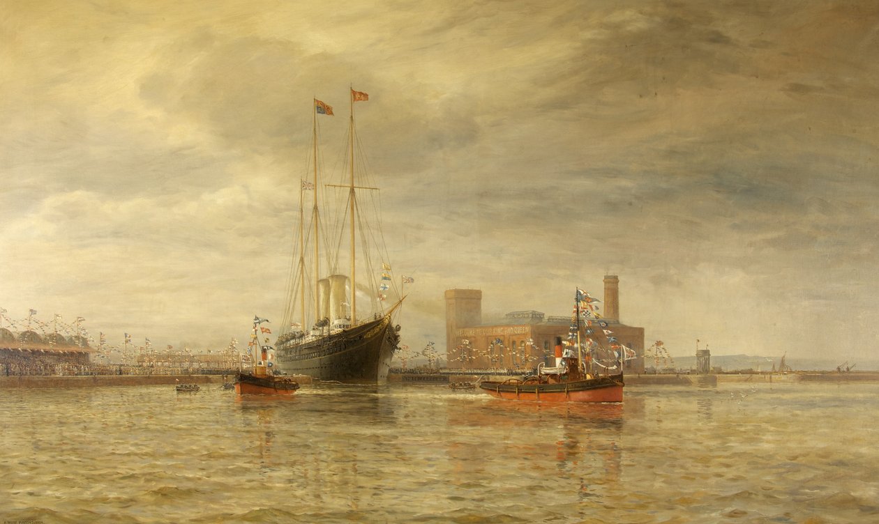 افتتاح Royal Edward Dock ، أفونماوث ، 9 يوليو بواسطة آرثر وايلد بارسونز