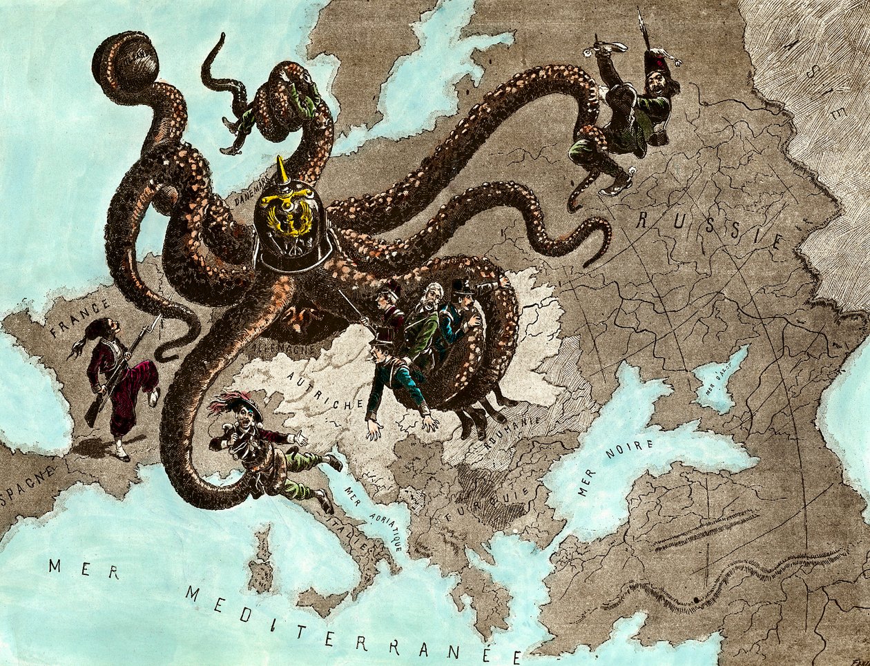 الحرب العالمية الأولى: الأخطبوط الألماني بواسطة فنان غير معروف