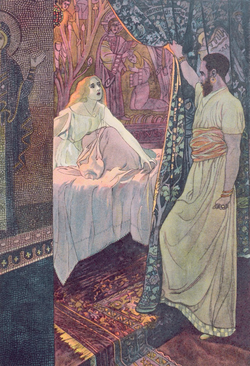 عطيل وديزمونا ، مشهد من "عطيل" بقلم ويليام شكسبير (1564-1616) c.1900 بواسطة آرثر شاينر