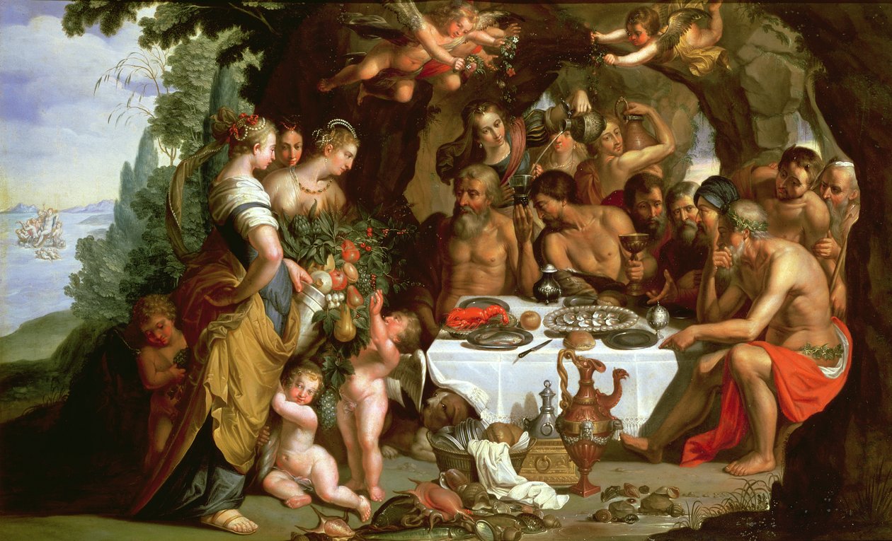 عيد أخيلوس ، 1625-29 (زيت على النحاس) بواسطة آرثر وولفورت