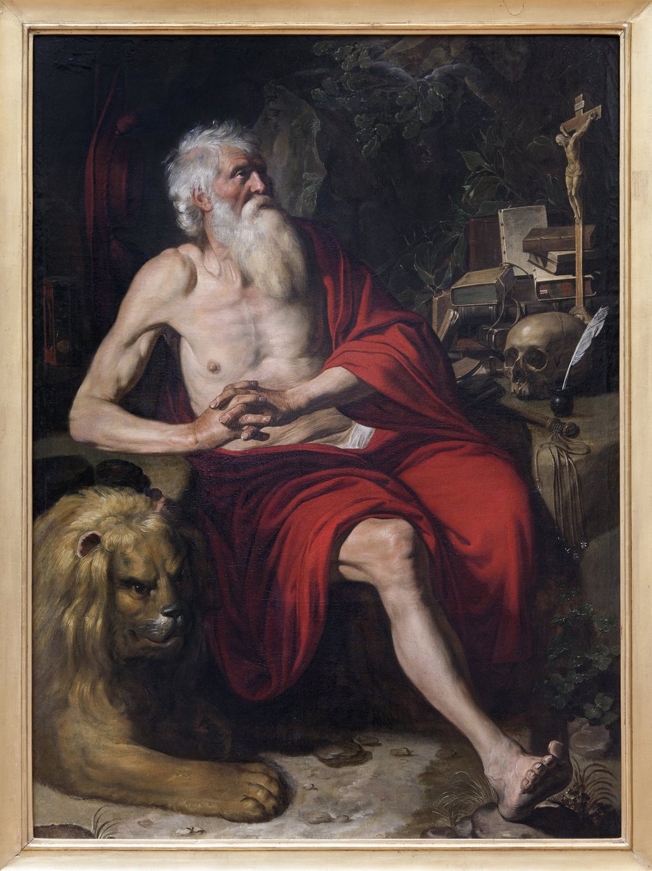 تأمل القديس جيروم ، اللوحة المنسوبة إلى أرتوس وولفورت (1581-1641). تصوير ، كيم يونغتاي ، ليون ، متحف الفنون الجميلة في ليون. بواسطة آرثر ولفيرتس أو ولفورت