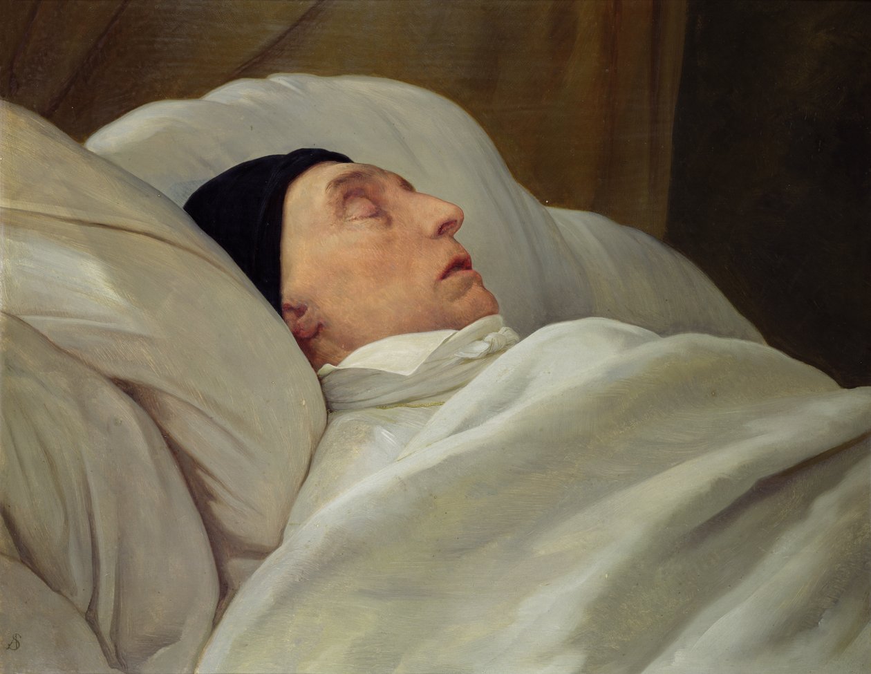 ماري جوزيف (1757-1834) ماركيز دي لا فاييت ، على فراش الموت بواسطة آري شيفر