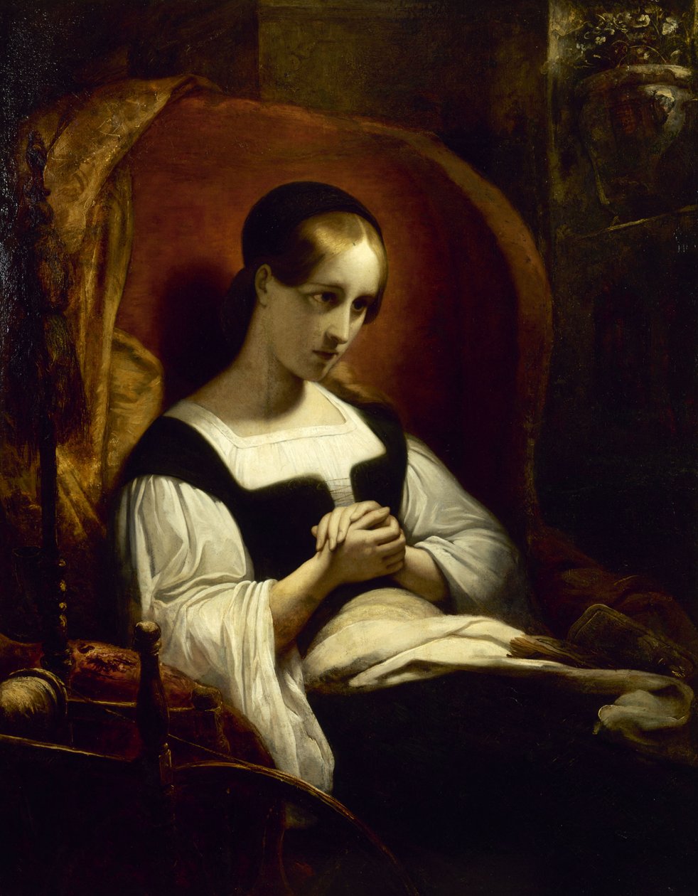 Marguerite au rouet Gretchen at the Spinning Wheel ، ج. 1831. بواسطة آري شيفر
