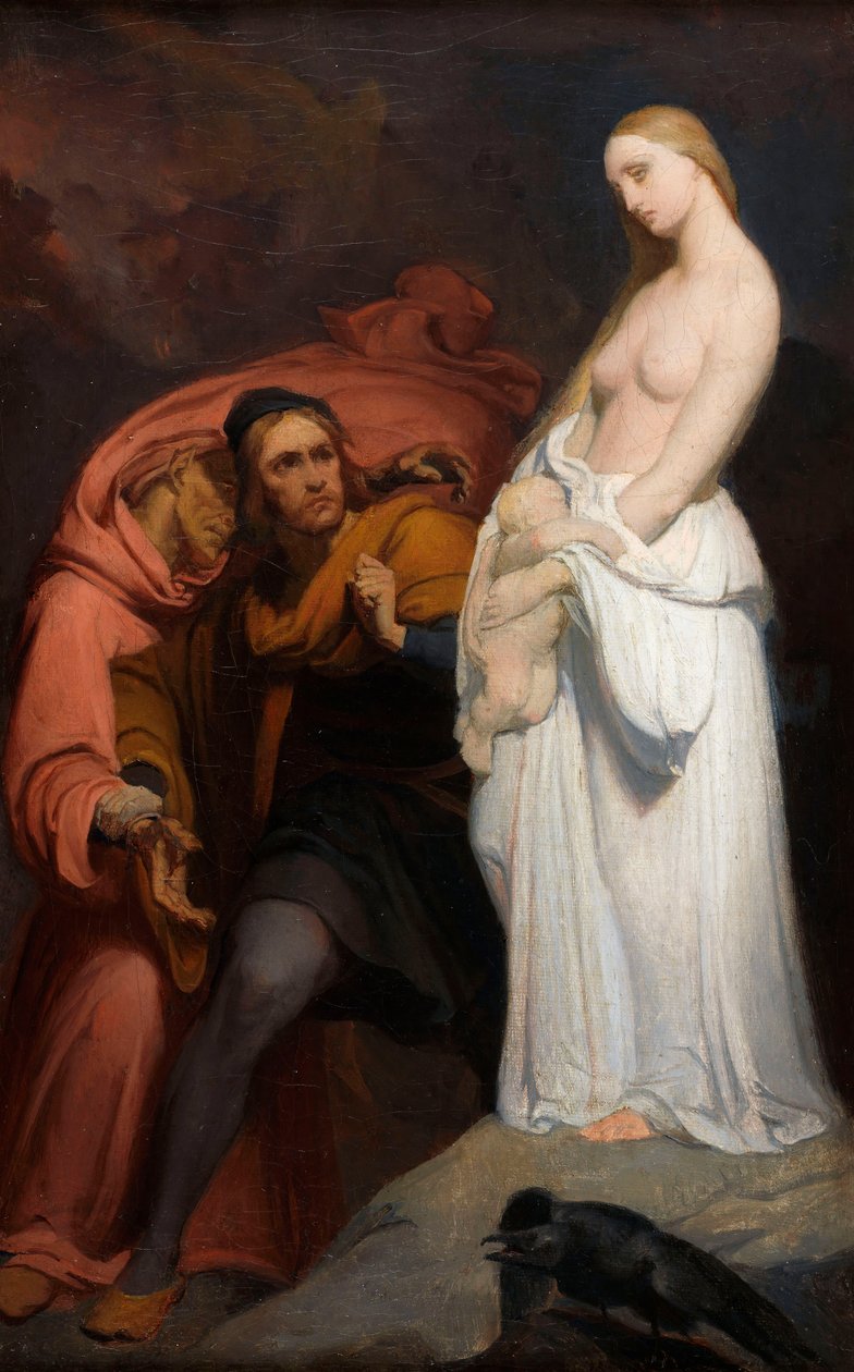 مارغريت تحمل طفلها الميت ، ج. 1846. بواسطة آري شيفر