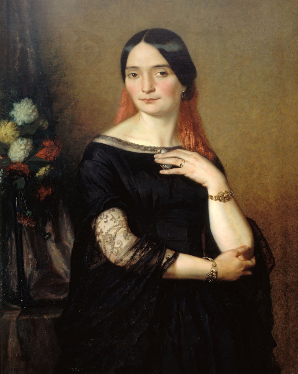 صورة للممثلة مادموزيل مارس آن فرانسواز هيبوليت بوتيه 1779-1847. بواسطة آري شيفر